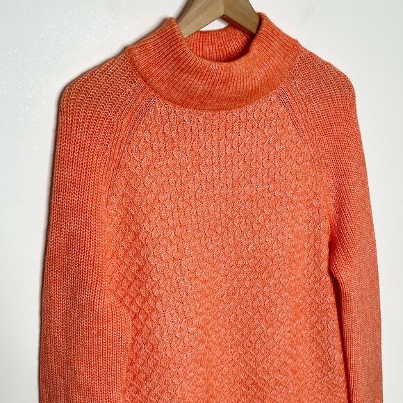 Talbots Womens Mock Turtleneck Pullover Sweater XLP Orange Long Sleeve - Picture 4 of 10